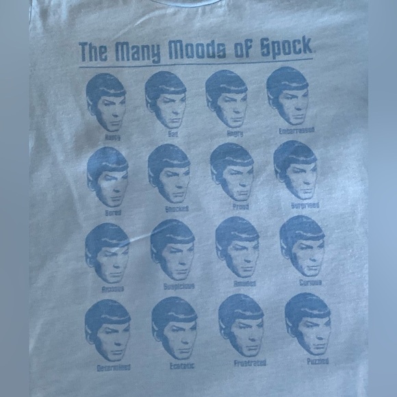 Star Trek Blue T Shirt The Many Moods of Spock - Picture 2 of 7